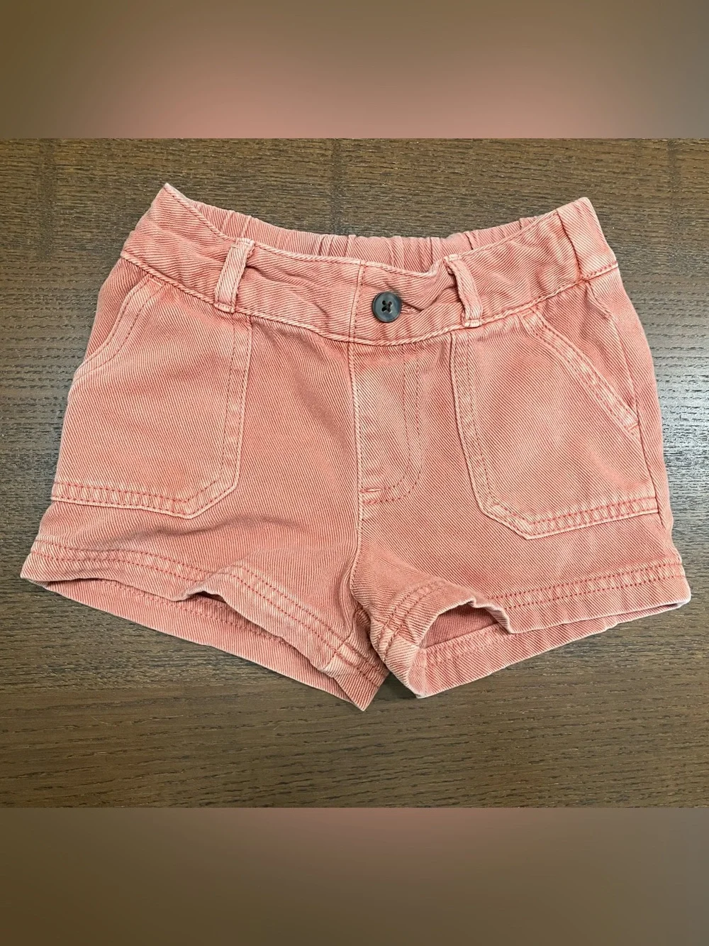 Cat & Jack Orange Denim-Look Jean Shorts